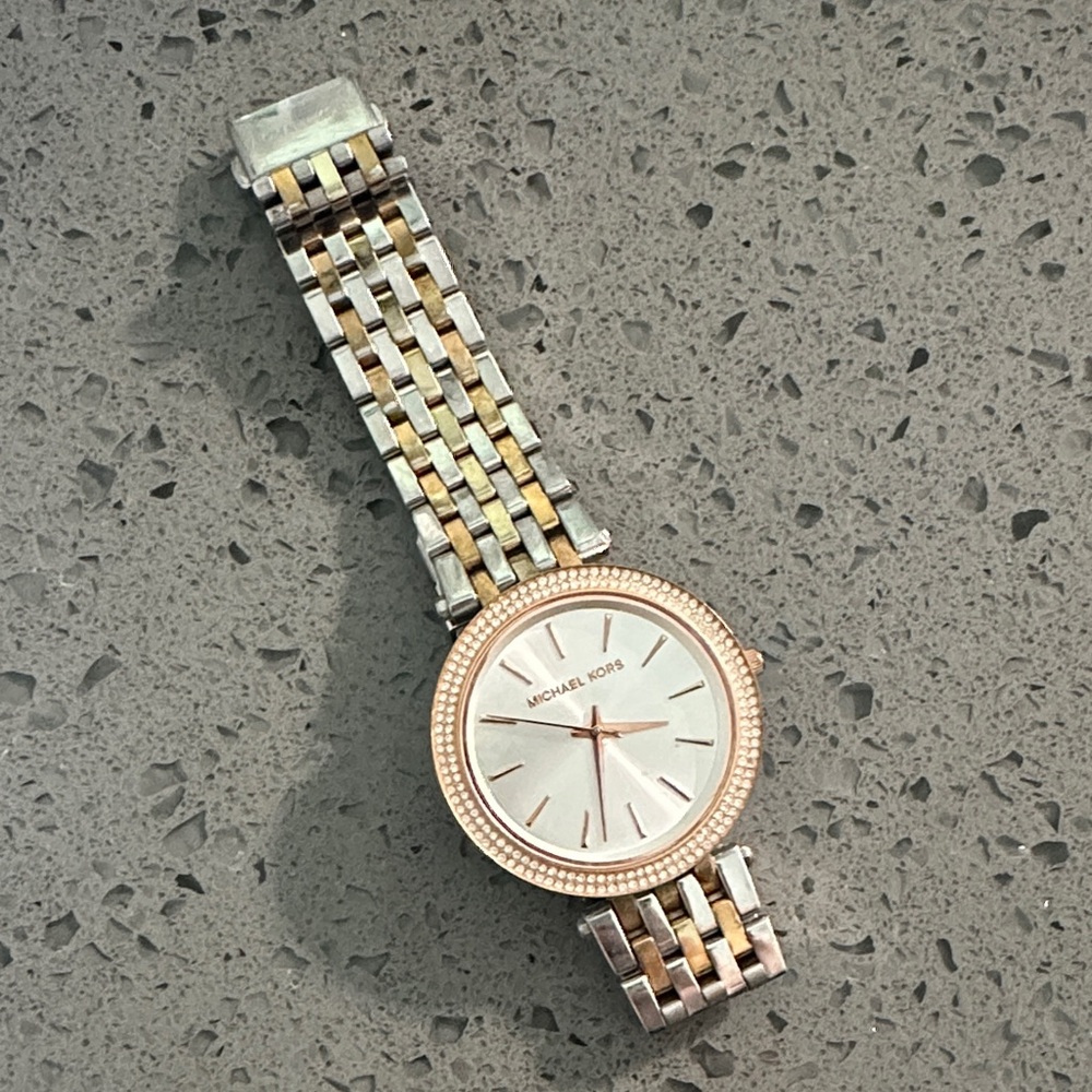 Michael Kors Gold, Rose Gold and Silver (Tri-Color) Watch